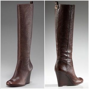 Tory Burch Dabney - Brown Wedge Boot - 8.5 EUC!